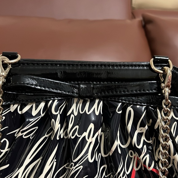 KATE SPADE NY OOH LA LA LIZZIE HANDBAG LADY JAMES BLACK PATENT LEATHER-PRISTINE - Picture 3 of 15